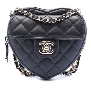 Pre-Loved Chanel Mini Lambskin CC in Love Heart Crossbody